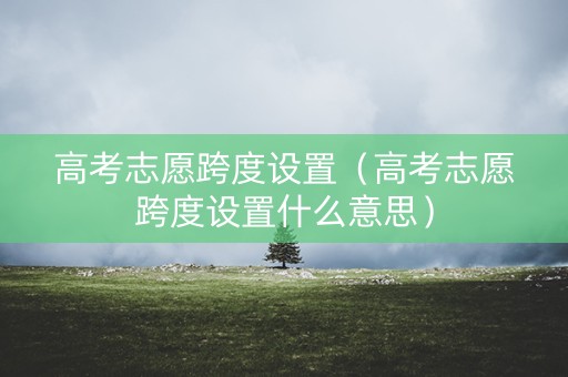 高考志愿跨度设置（高考志愿跨度设置什么意思）
