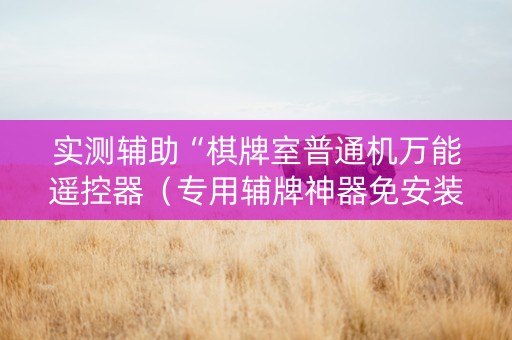 实测辅助“棋牌室普通机万能遥控器（专用辅牌神器免安装）