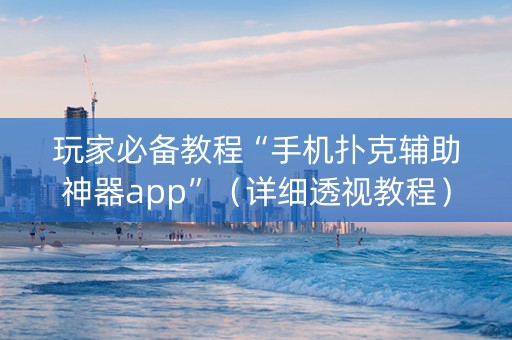 玩家必备教程“手机扑克辅助神器app”（详细透视教程）-哔哩哔哩