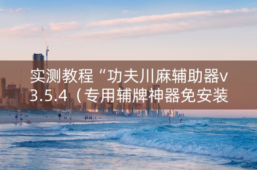 实测教程“功夫川麻辅助器v3.5.4（专用辅牌神器免安装）