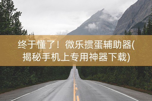 终于懂了！微乐掼蛋辅助器(揭秘手机上专用神器下载)