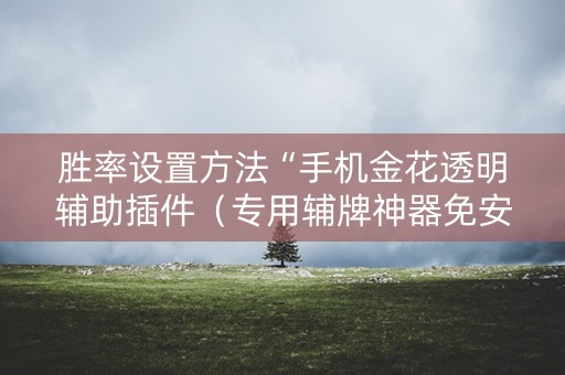 胜率设置方法“手机金花透明辅助插件（专用辅牌神器免安装）