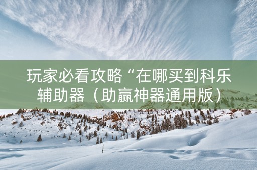 玩家必看攻略“在哪买到科乐辅助器（助赢神器通用版）