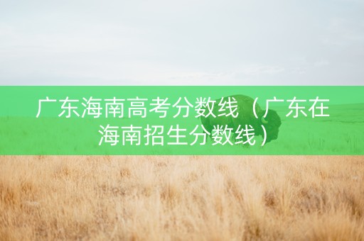 广东海南高考分数线（广东在海南招生分数线）