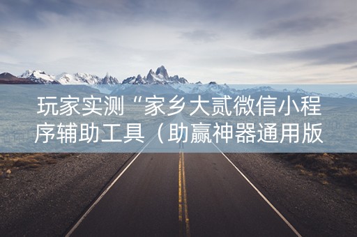 玩家实测“家乡大贰微信小程序辅助工具（助赢神器通用版）