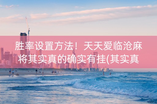 胜率设置方法！天天爱临沧麻将其实真的确实有挂(其实真的有挂)
