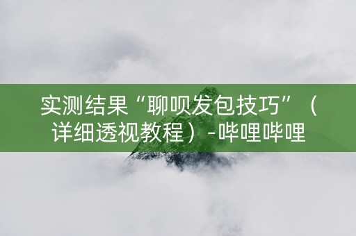 实测结果“聊呗发包技巧”（详细透视教程）-哔哩哔哩
