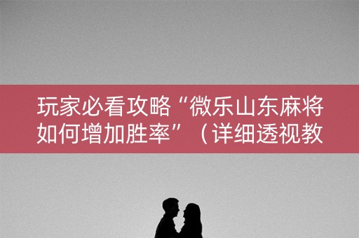 玩家必看攻略“微乐山东麻将如何增加胜率”（详细透视教程）-哔哩哔哩