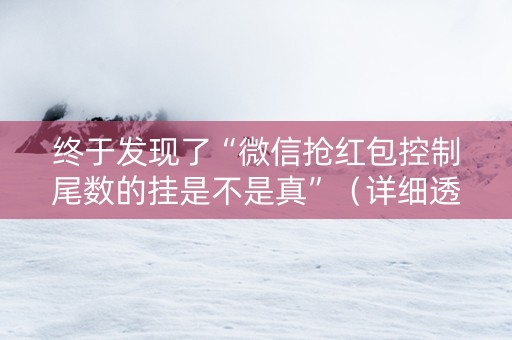 终于发现了“微信抢红包控制尾数的挂是不是真”（详细透视教程）-哔哩哔哩