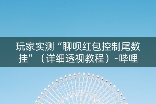 玩家实测“聊呗红包控制尾数挂”（详细透视教程）-哔哩哔哩