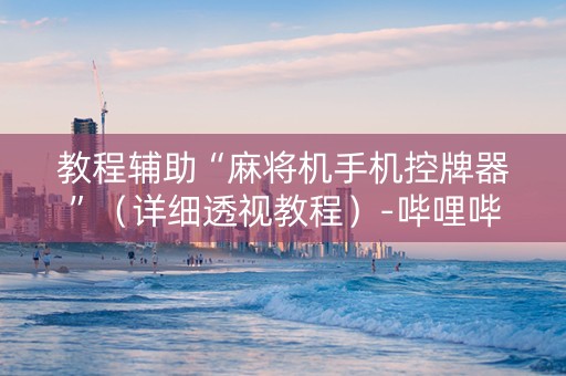 教程辅助“麻将机手机控牌器”（详细透视教程）-哔哩哔哩
