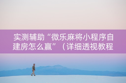 实测辅助“微乐麻将小程序自建房怎么赢”（详细透视教程）-哔哩哔哩