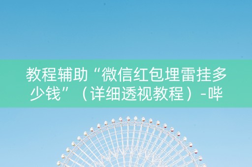 教程辅助“微信红包埋雷挂多少钱”（详细透视教程）-哔哩哔哩