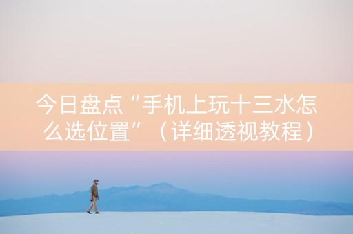 今日盘点“手机上玩十三水怎么选位置”（详细透视教程）-哔哩哔哩