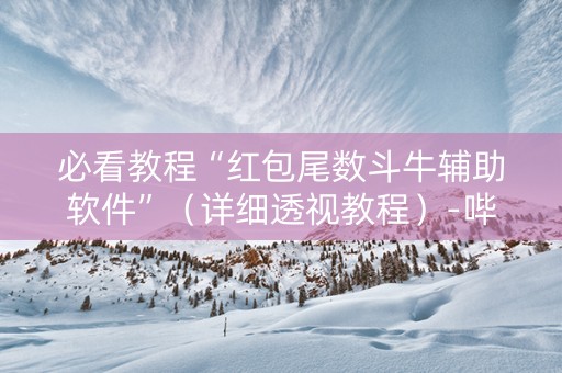 必看教程“红包尾数斗牛辅助软件”（详细透视教程）-哔哩哔哩