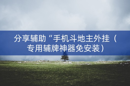 分享辅助“手机斗地主外挂（专用辅牌神器免安装）