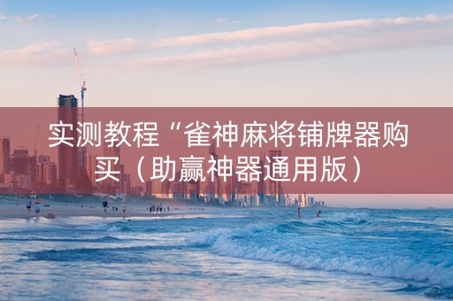 实测教程“雀神麻将铺牌器购买（助赢神器通用版）