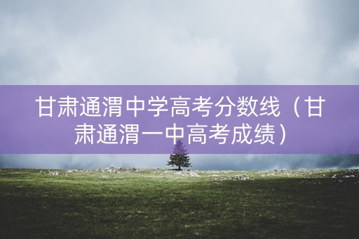 甘肃通渭中学高考分数线（甘肃通渭一中高考成绩）