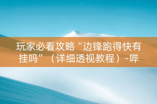 玩家必看攻略“边锋跑得快有挂吗”（详细透视教程）-哔哩哔哩
