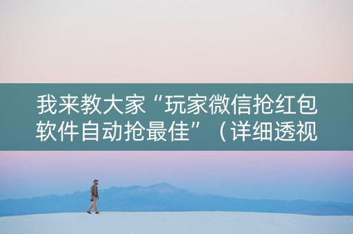 我来教大家“玩家微信抢红包软件自动抢最佳”（详细透视教程）-哔哩哔哩