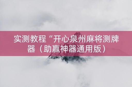 实测教程“开心泉州麻将测牌器（助赢神器通用版）