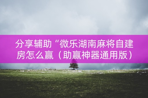 分享辅助“微乐湖南麻将自建房怎么赢（助赢神器通用版）