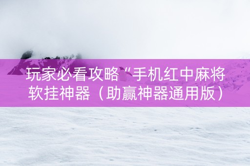 玩家必看攻略“手机红中麻将软挂神器（助赢神器通用版）