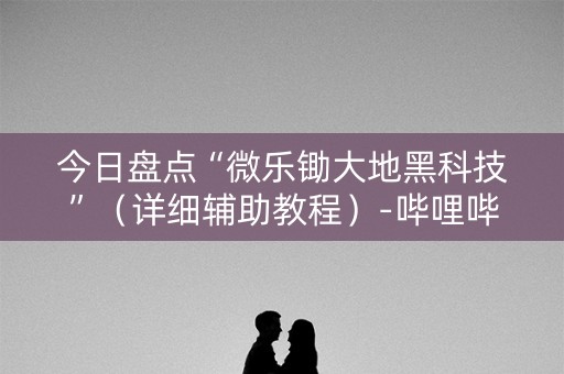 今日盘点“微乐锄大地黑科技”（详细辅助教程）-哔哩哔哩