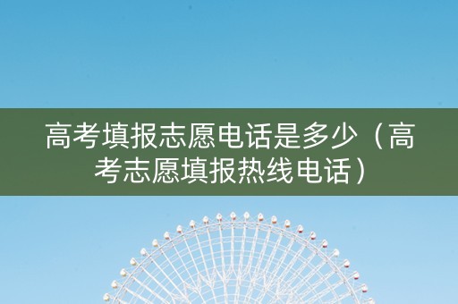 高考填报志愿电话是多少（高考志愿填报热线电话）