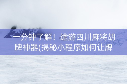 一分钟了解！途游四川麻将胡牌神器(揭秘小程序如何让牌变好)