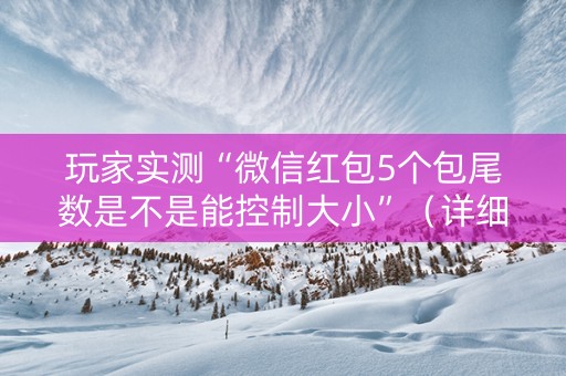 玩家实测“微信红包5个包尾数是不是能控制大小”（详细透视教程）-哔哩哔哩