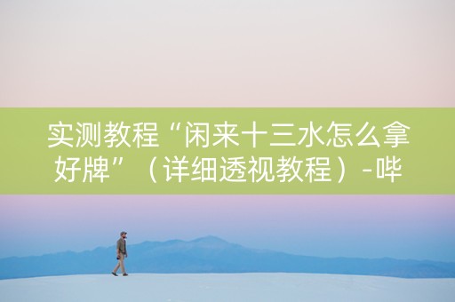 实测教程“闲来十三水怎么拿好牌”（详细透视教程）-哔哩哔哩