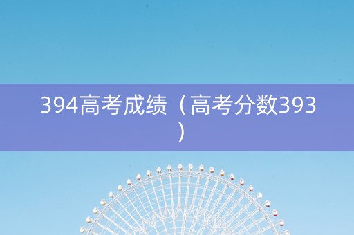 394高考成绩（高考分数393）