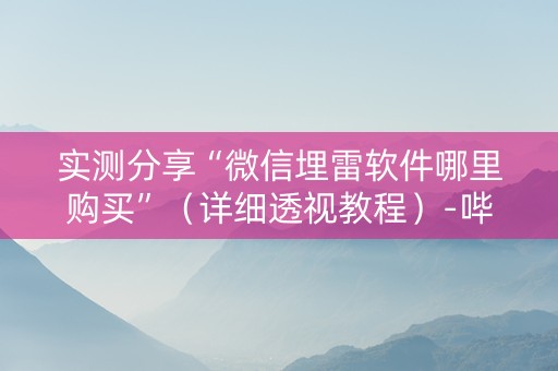 实测分享“微信埋雷软件哪里购买”（详细透视教程）-哔哩哔哩