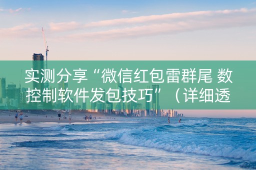 实测分享“微信红包雷群尾 数控制软件发包技巧”（详细透视教程）-哔哩哔哩