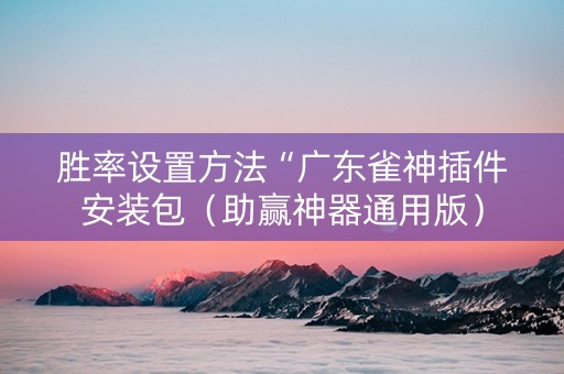 胜率设置方法“广东雀神插件安装包（助赢神器通用版）