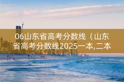 06山东省高考分数线（山东省高考分数线2025一本,二本,专科分数线）