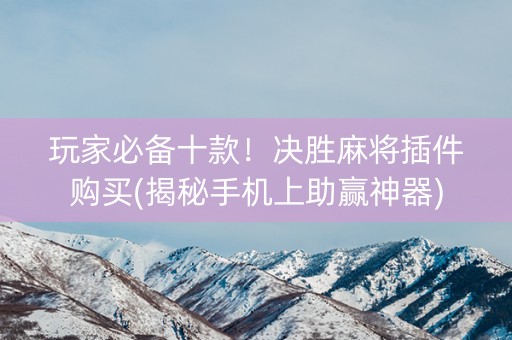 玩家必备十款！决胜麻将插件购买(揭秘手机上助赢神器)