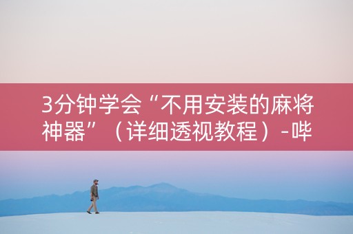 3分钟学会“不用安装的麻将神器”（详细透视教程）-哔哩哔哩