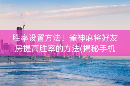 胜率设置方法！雀神麻将好友房提高胜率的方法(揭秘手机上助赢软件)