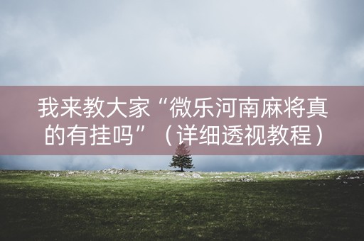 我来教大家“微乐河南麻将真的有挂吗”（详细透视教程）-哔哩哔哩