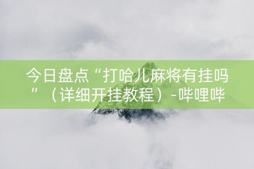 今日盘点“打哈儿麻将有挂吗”（详细开挂教程）-哔哩哔哩