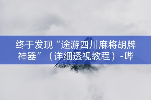 终于发现“途游四川麻将胡牌神器”（详细透视教程）-哔哩哔哩