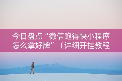 今日盘点“微信跑得快小程序怎么拿好牌”（详细开挂教程）-哔哩哔哩