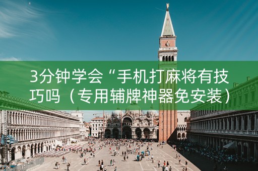 3分钟学会“手机打麻将有技巧吗（专用辅牌神器免安装）