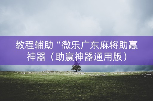教程辅助“微乐广东麻将助赢神器（助赢神器通用版）
