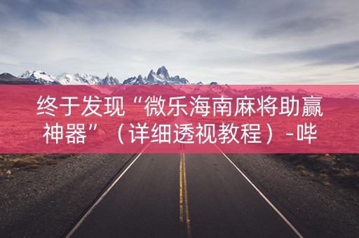终于发现“微乐海南麻将助赢神器”（详细透视教程）-哔哩哔哩