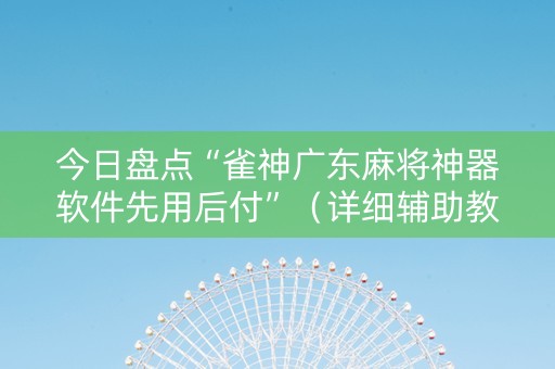 今日盘点“雀神广东麻将神器软件先用后付”（详细辅助教程）-哔哩哔哩