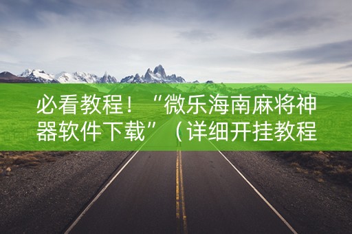 必看教程！“微乐海南麻将神器软件下载”（详细开挂教程）-哔哩哔哩