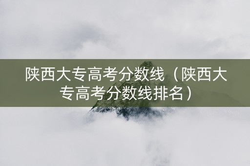 陕西大专高考分数线（陕西大专高考分数线排名）